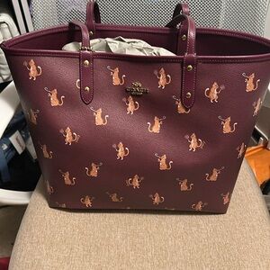 Coach Limited Edition Cat Purple Tote